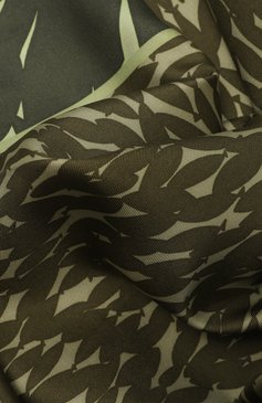 Женский шелковый платок KITON зеленого цвета, арт. D53754K0949D | Фото 5 (Материал: Шелк, Текстиль; Нос: Не проставлено; Принт: С принтом; Автоматизация состава: Проставлено)