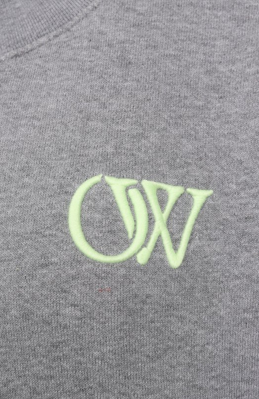 Хлопковый свитшот Off-White 0WBA075S25FLE0040514 Серый  0WBA075S25FLE0040514 Фото 6