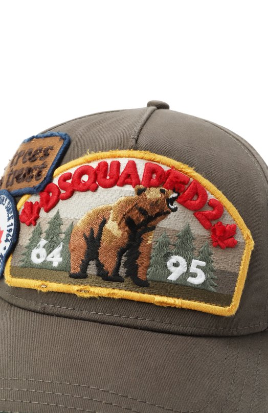 Хлопковая бейсболка Dsquared2 BCM0880/05C00001 Серый  BCM0880/05C00001 Фото 4