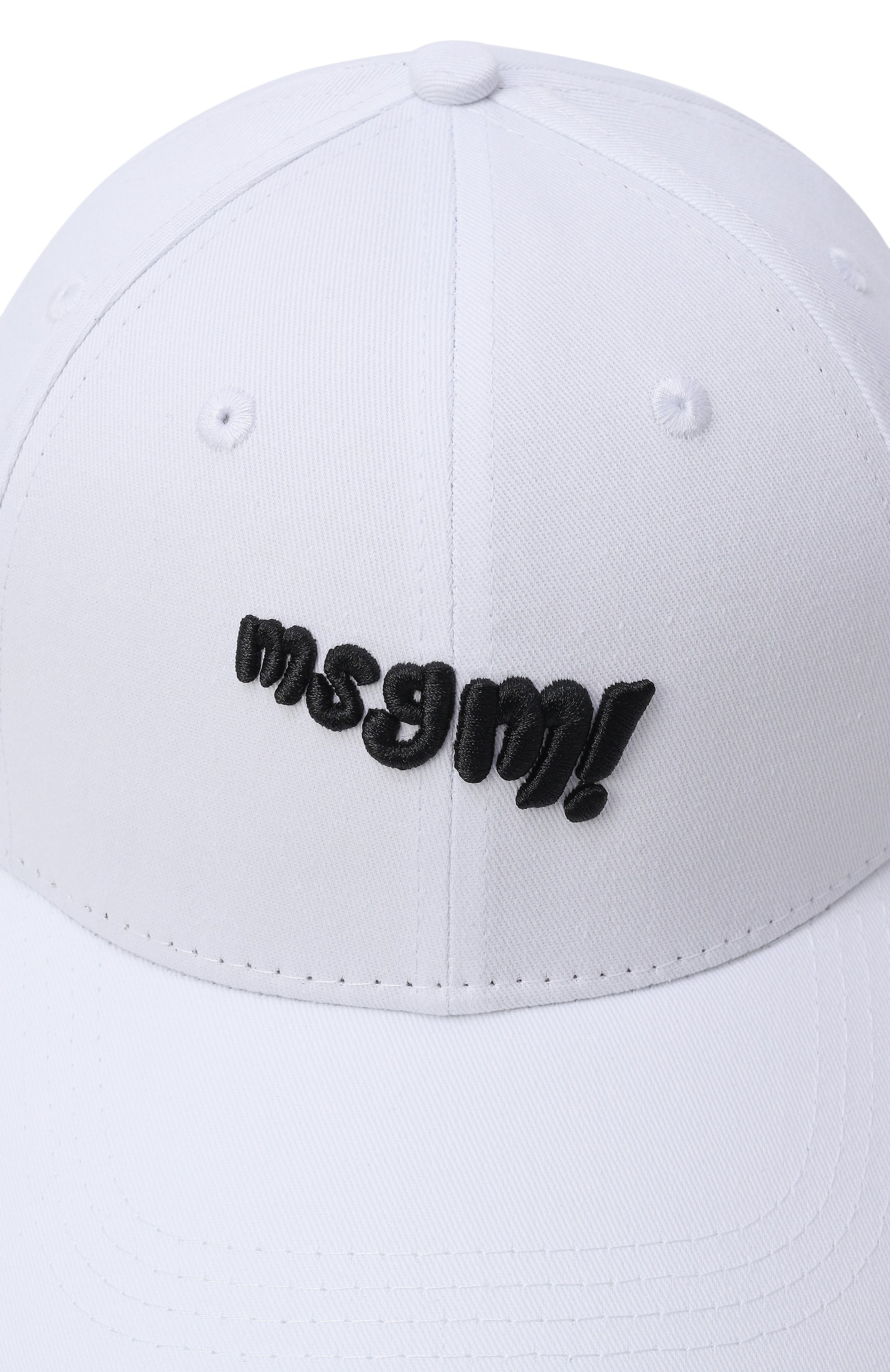 Хлопковая бейсболка MSGM KIDS белого цвета по цене 6610 руб., арт. S6MSJUBC219, фото 3 Хлопковая бейсболка MSGM KIDS, арт. S6MSJUBC219, фото 3