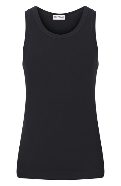 Женский хлопковая майка BRUNELLO CUCINELLI, арт. MPTC8FX230