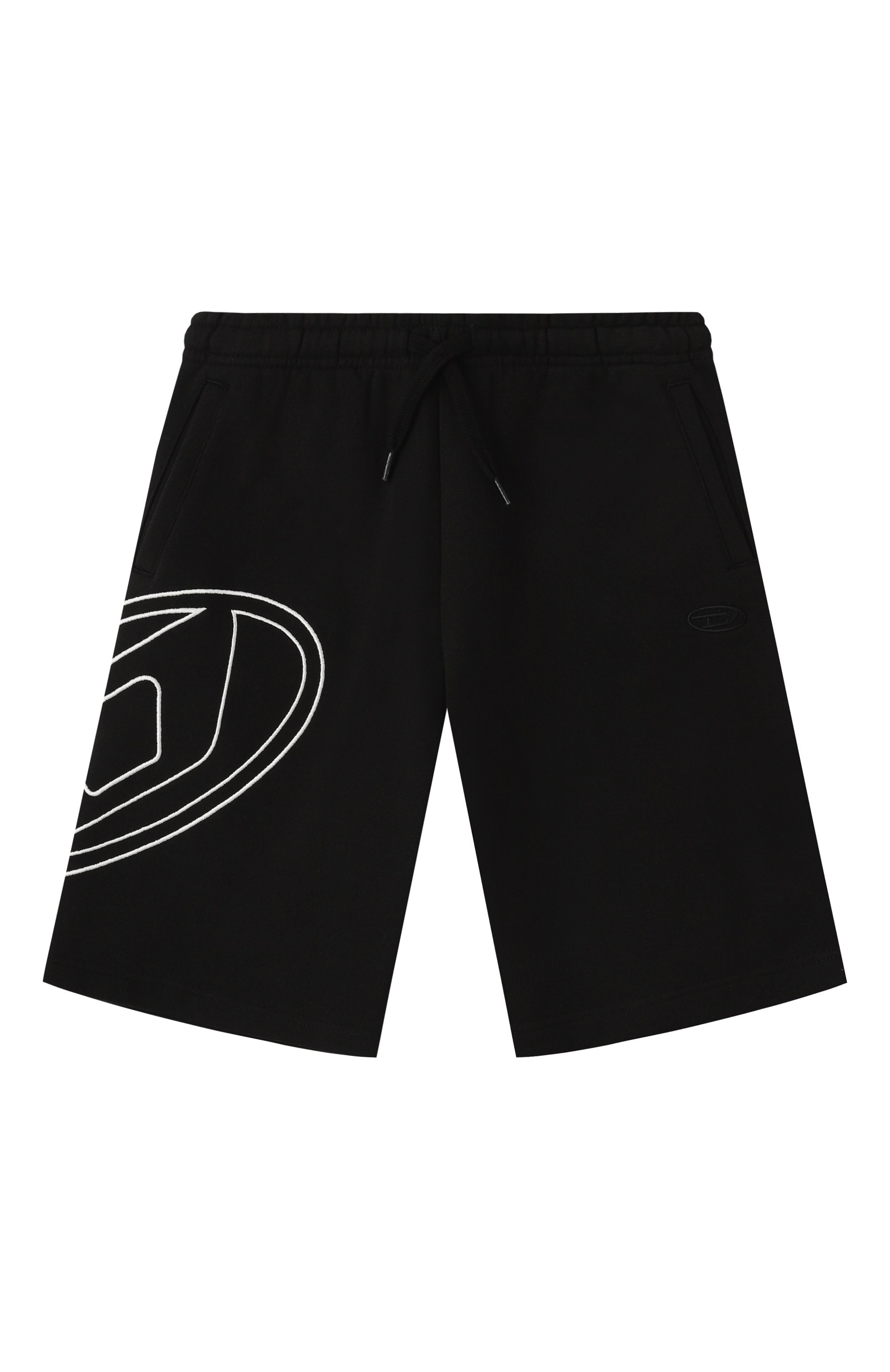 Хлопковые шорты DIESEL черного цвета по цене 15100 руб., арт. J02273/0GYCJ, фото 1 Хлопковые шорты DIESEL, арт. J02273/0GYCJ, фото 1