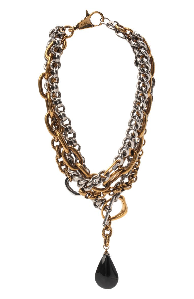 Женское колье ALEXANDER MCQUEEN разноцветного цвета, арт. 678258/I3117 | Фото 1 (Материал: Металл; Нос: Не проставлено; Региональные ограничения белый список (Axapta Mercury): Не проставлен�о)