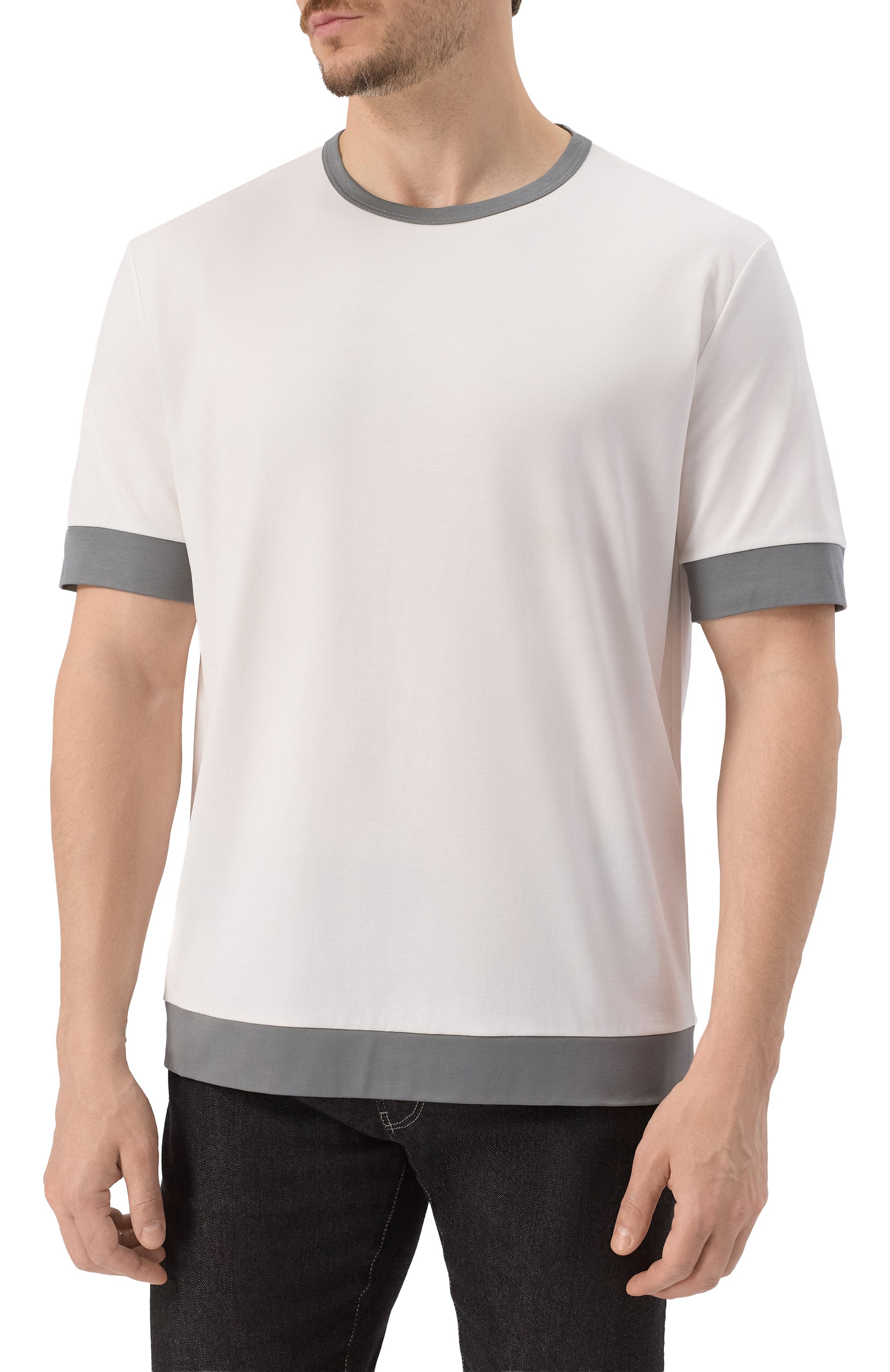 Хлопковая футболка GIORGIO ARMANI белого цвета по цене 55850 руб., арт. GM001948/TE10333, фото 3 Хлопковая футболка GIORGIO ARMANI, арт. GM001948/TE10333, фото 3