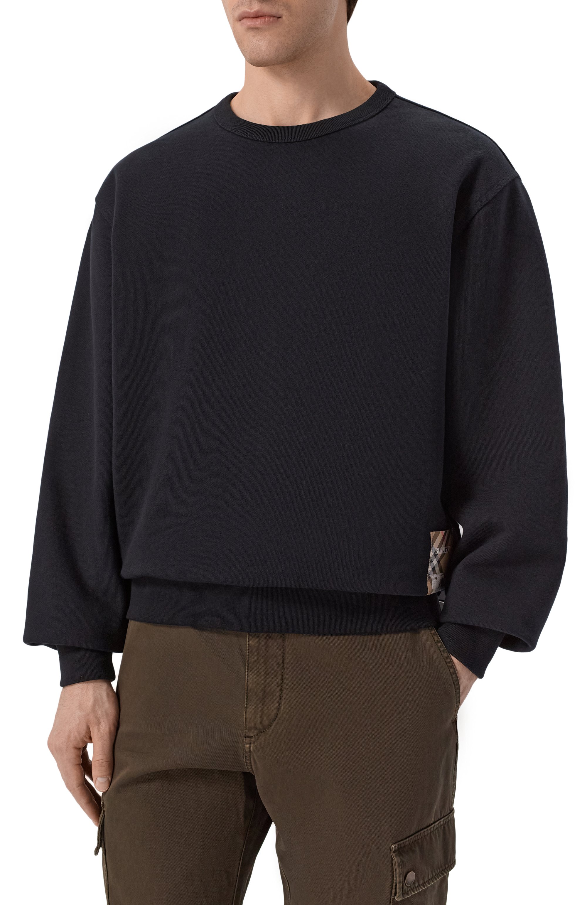 Хлопковый свитшот BURBERRY черного цвета по цене 89950 руб., арт. 8101889, фото 3 Хлопковый свитшот BURBERRY, арт. 8101889, фото 3