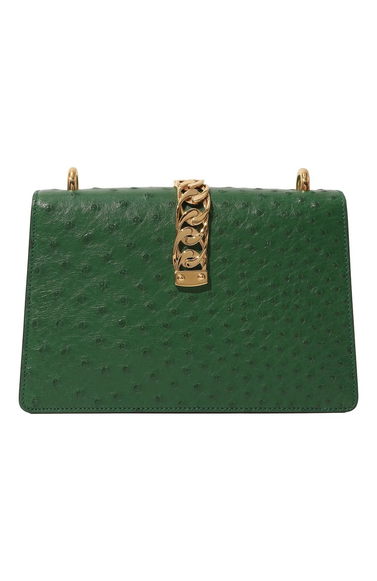Сумка sylvie small из кожи страуса GUCCI, арт. 524405 GZPBG, фото 6