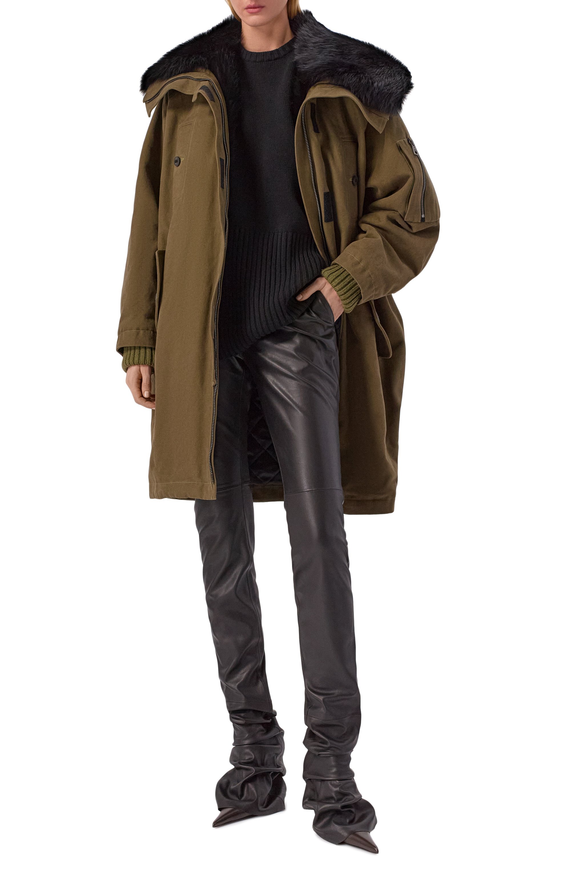 Хлопковая парка с подкладкой из овчины DOLCE & GABBANA, арт. F9U05Z/FU6YD, фото 2