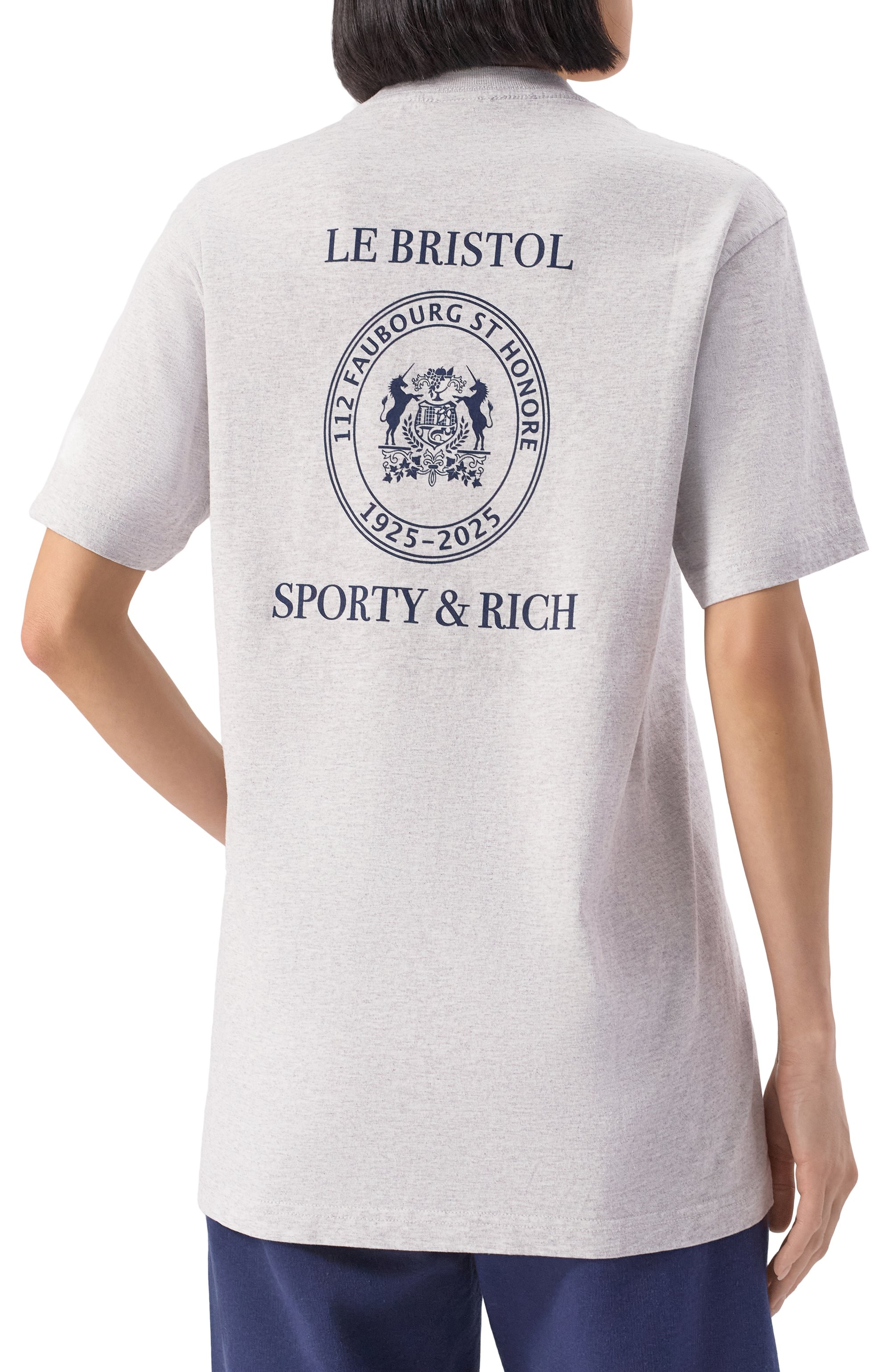 Хлопковая футболка sporty & rich x le bristol paris SPORTY AND RICH, арт. T0043517620GY03, фото 8