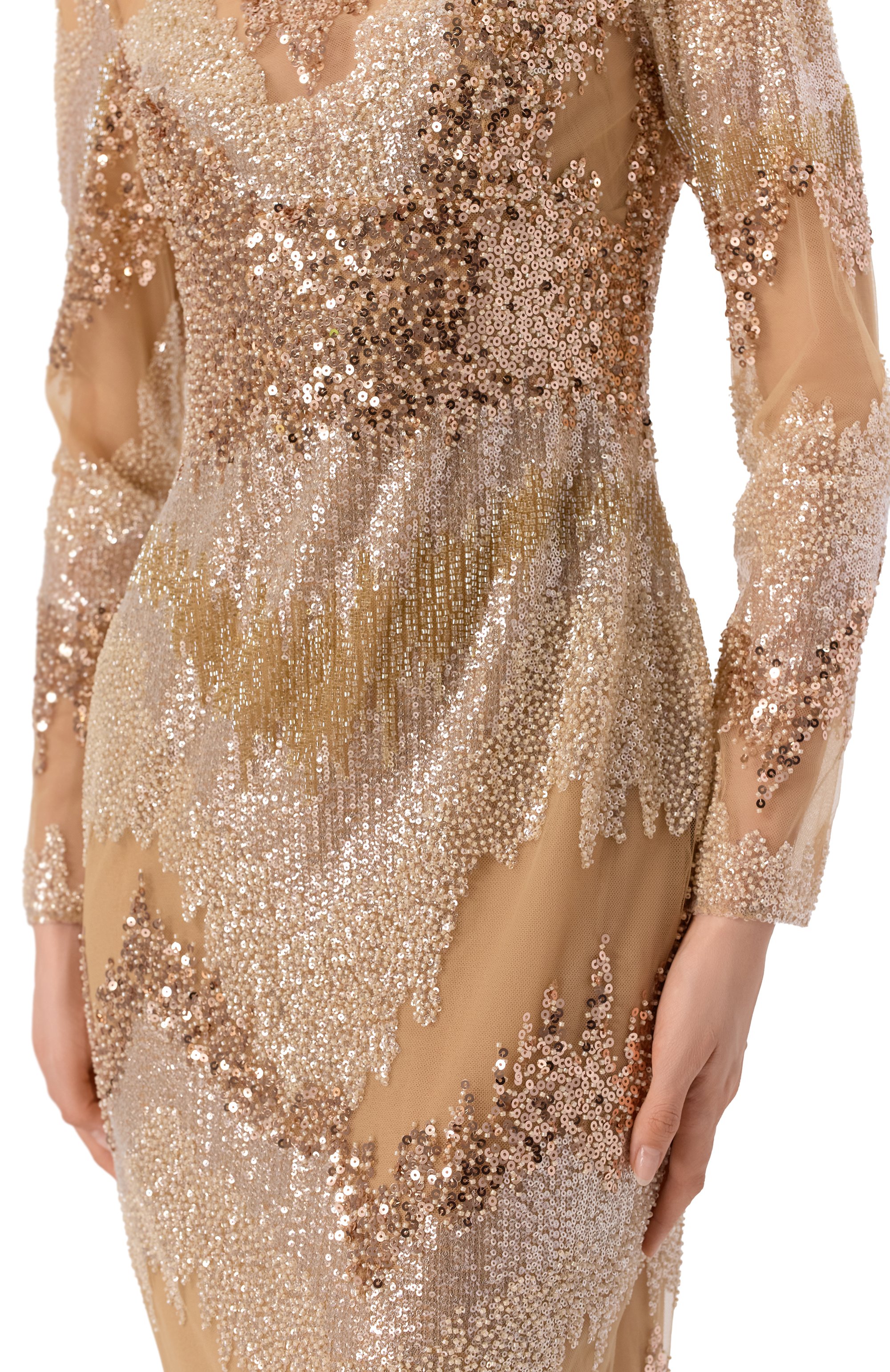Платье с отделкой пайетками ZUHAIR MURAD, арт. FDR25046/TUEM014, фото 4