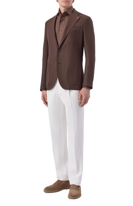 Шерстяной пиджак Sartoria Latorre EF74/PU0181 Коричневый  EF74/PU0181 Фото 2