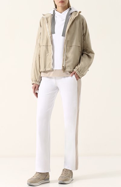 Комбинированные кроссовки на шнуровке HOGAN бежевого цвета по цене 44550 руб., арт. HXW2220N62DFI70KL4, фото 2 Комбинированные кроссовки на шнуровке HOGAN, арт. HXW2220N62DFI70KL4, фото 2