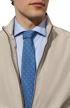 Мужской шелковый галстук BROUBACK синего цвета, арт. TIE 8CM/SS24 | Фото 2 (Материал: Текстиль, Шелк; Нос: Не проставлено; Материал сплава: Проставлено; Принт: С принтом)
