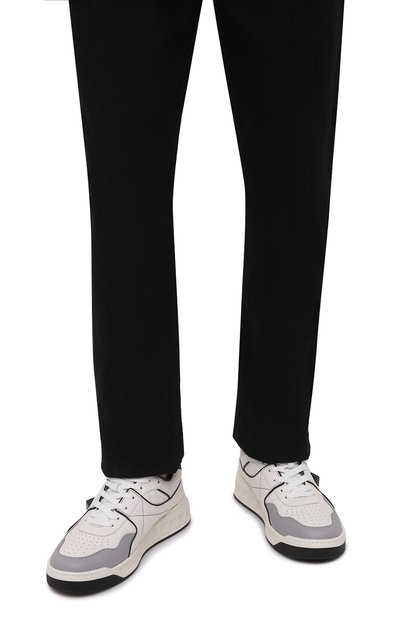 Кожаные кеды one stud VALENTINO серого цвета по цене 86650 руб., арт. XY2S0E71/NWN, фото 3 Кожаные кеды one stud VALENTINO, арт. XY2S0E71/NWN, фото 3