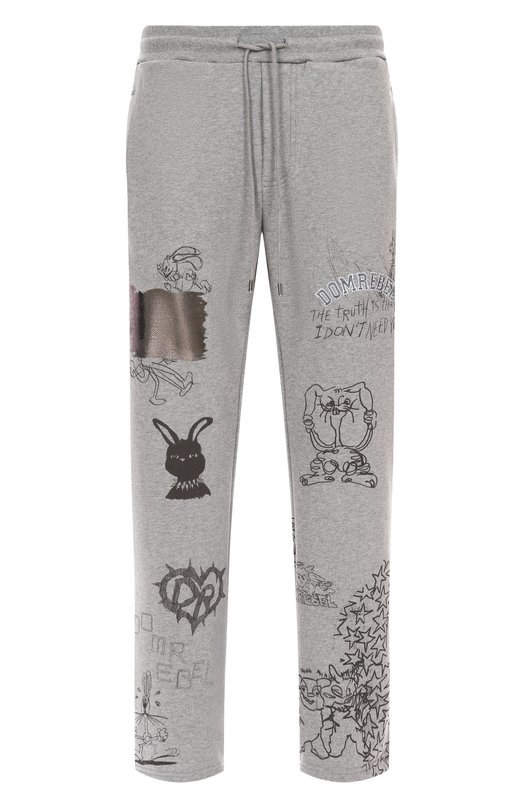 Хлопковые брюки DOMREBEL M C0LLEGE SWEATPANTS Серый M C0LLEGE SWEATPANTS