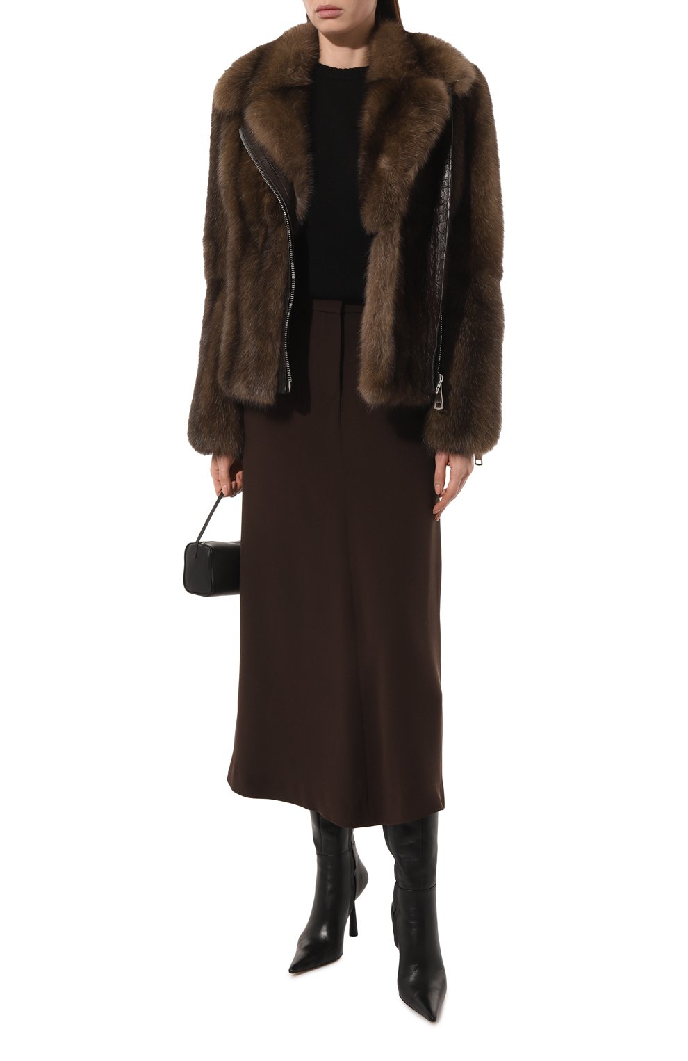 Шуба из меха соболя и отделкой из кожи крокодила JULIA DILUA, арт. 2022-0008, фото 2