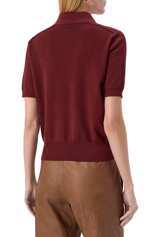 Шерстяное поло Burberry 8112167 Бордовый  8112167 Фото 4