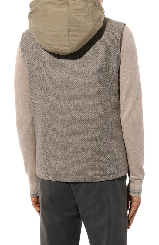 Жилет из шерсти и шелка Corneliani 94C571-9416302 Бежевый  94C571-9416302 Фото 6