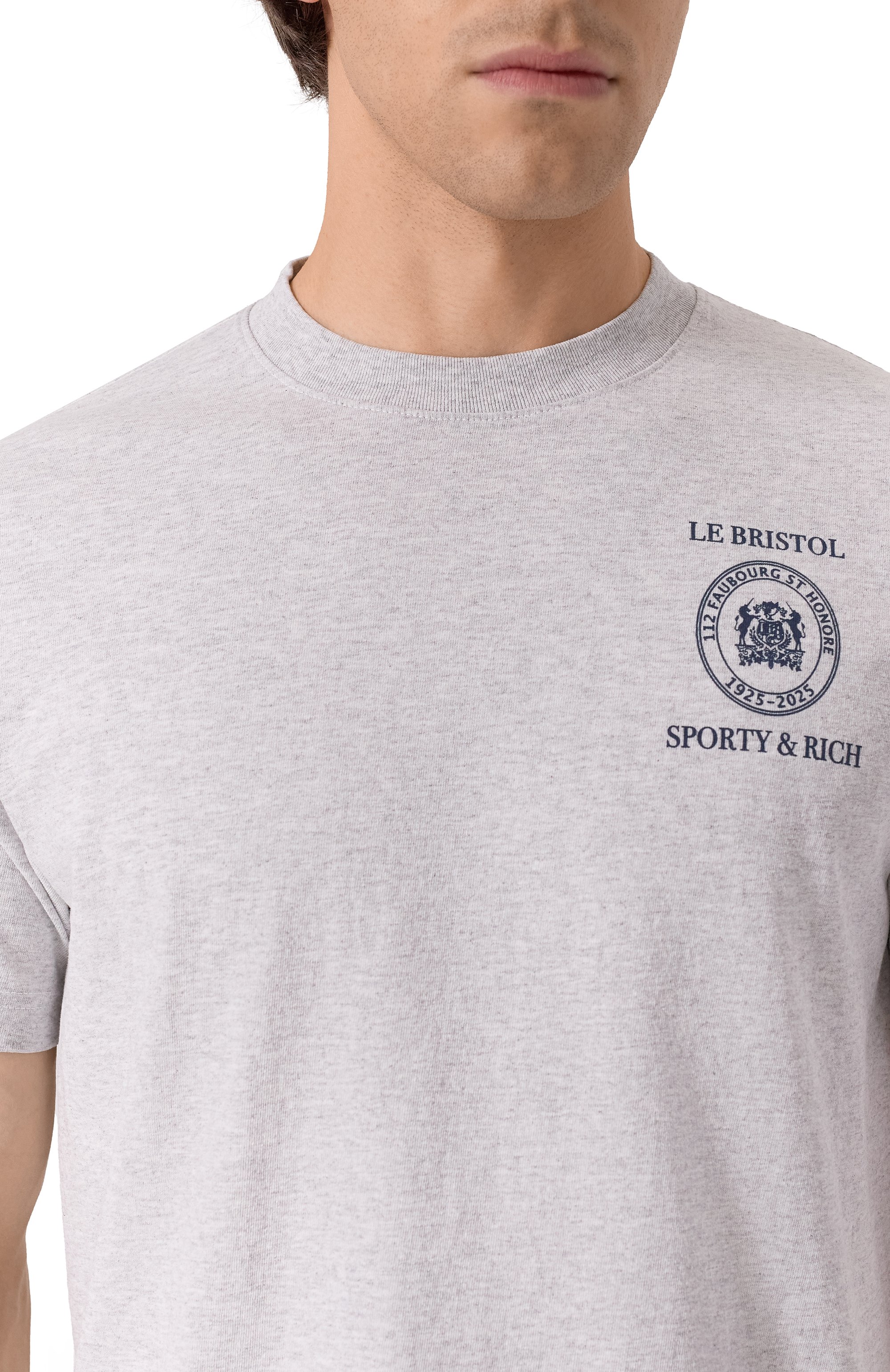 Хлопковая футболка sporty & rich x le bristol paris SPORTY AND RICH, арт. T0043517620GY03, фото 5