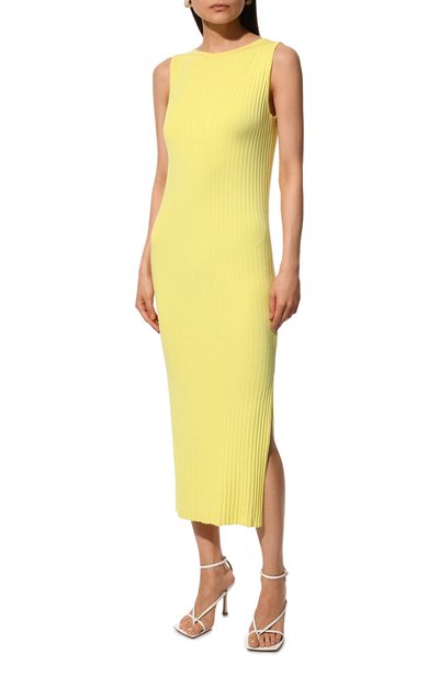 Платье из вискозы NOBLE&BRULEE желтого цвета по цене 28000 руб., арт. NB050422/21, фото 3 Платье из вискозы NOBLE&BRULEE, арт. NB050422/21, фото 3
