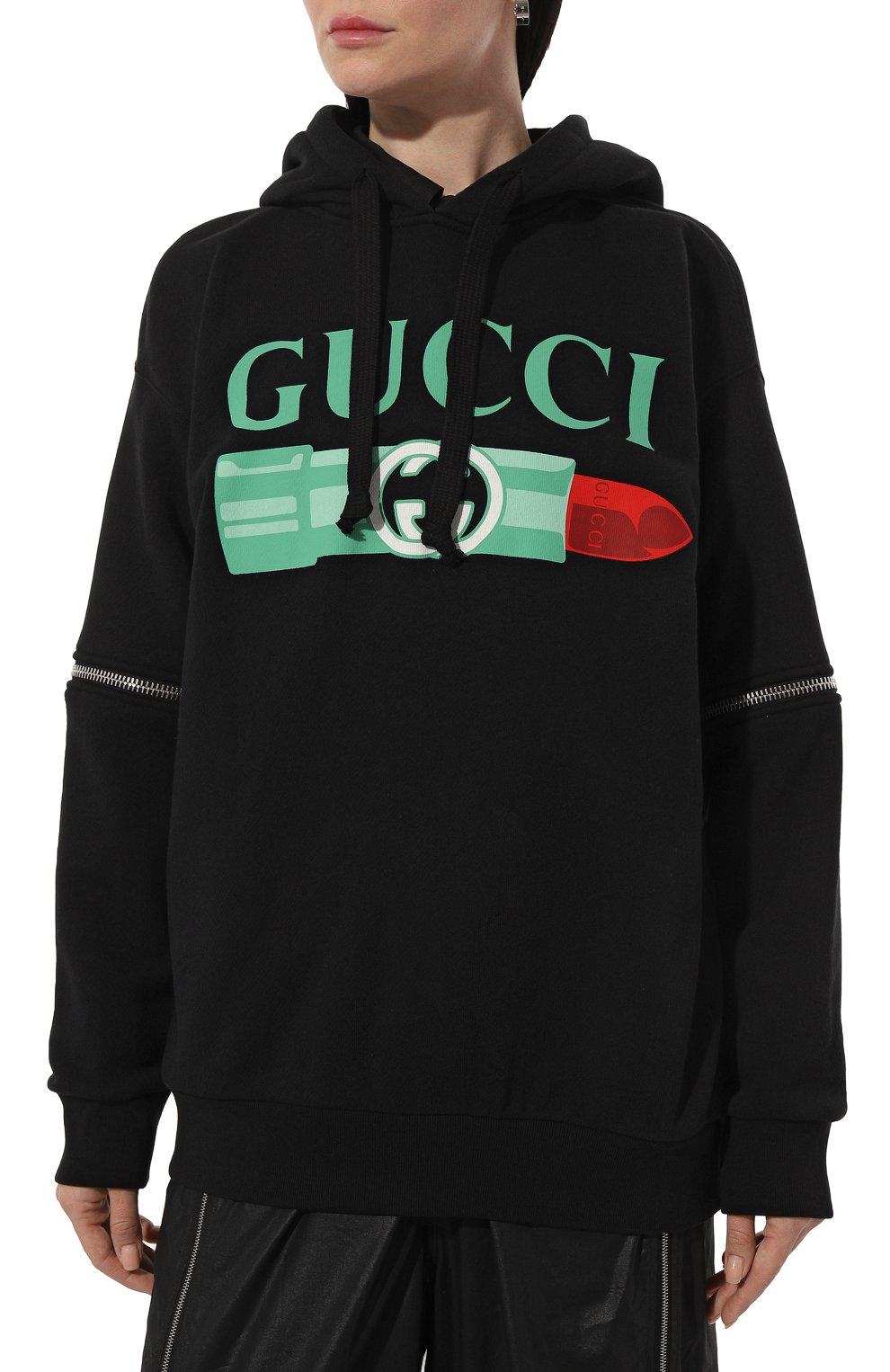 Хлопковое худи GUCCI черного цвета по цене 169500 руб., арт. 743404/XJFIX, фото 3 Хлопковое худи GUCCI, арт. 743404/XJFIX, фото 3
