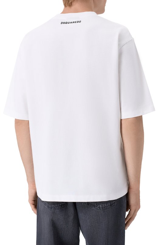 Хлопковая футболка Dsquared2 S74GD1557/D20106 Белый  S74GD1557/D20106 Фото 4