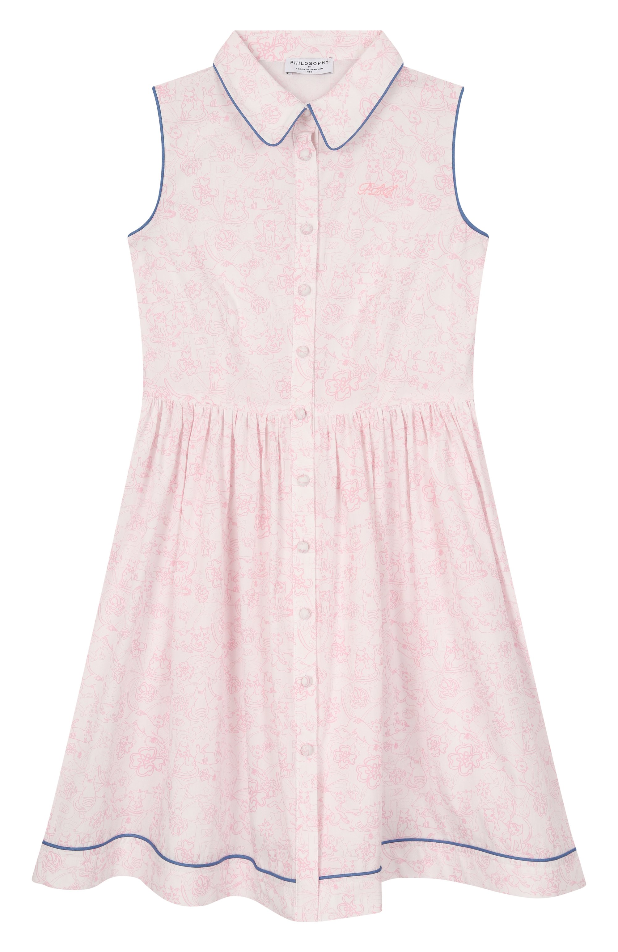 Хлопковое платье PHILOSOPHY DI LORENZO SERAFINI KIDS, арт. I1E904/5609/12-14, фото 1