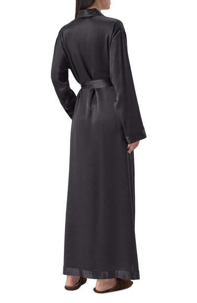 Шелковый халат LIVY черного цвета по цене 95360 руб., арт. 655266105, фото 4 Шелковый халат LIVY, арт. 655266105, фото 4