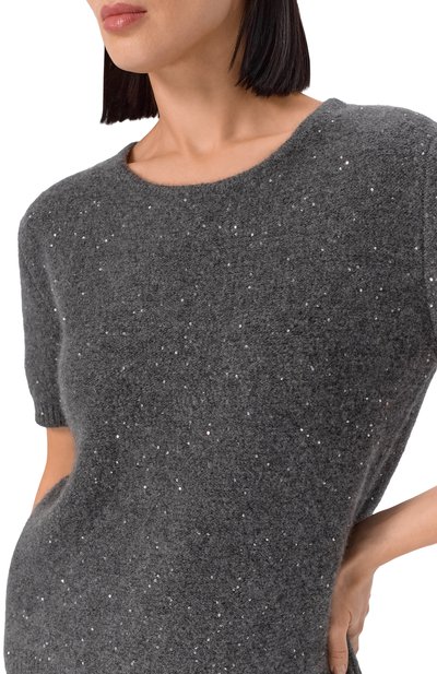 Пуловер из кашемира и хлопка ADDICTED серого цвета по цене 37050 руб., арт. AD2504, фото 5 Пуловер из кашемира и хлопка ADDICTED, арт. AD2504, фото 5