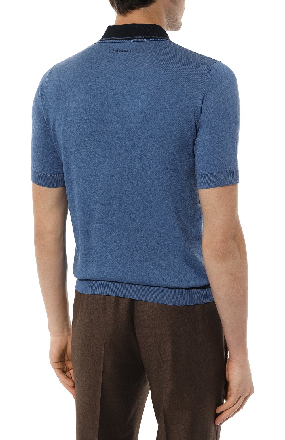 Поло из хлопка и шелка ZILLI синего цвета по цене 104500 руб., арт. KZP002M0142VUC000M, фото 4 Поло из хлопка и шелка ZILLI, арт. KZP002M0142VUC000M, фото 4