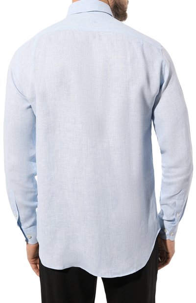 Льняная рубашка PAUL&SHARK голубого цвета по цене 28500 руб., арт. 23413262J, фото 4 Льняная рубашка PAUL&SHARK, арт. 23413262J, фото 4