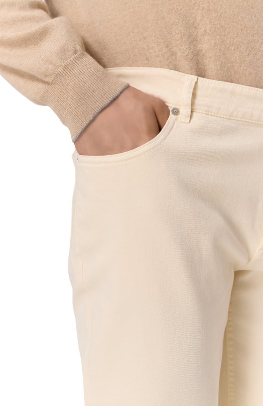 Джинсы Traditional Fit Brunello Cucinelli M277PB3210 Бежевый  M277PB3210 Фото 5