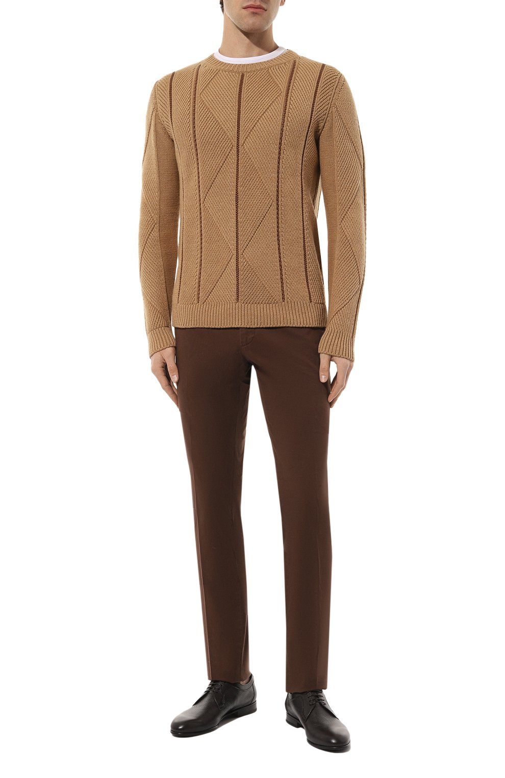 Хлопковые брюки ZEGNA коричневого цвета по цене 64150 руб., арт. UDI17A7/TR00, фото 2 Хлопковые брюки ZEGNA, арт. UDI17A7/TR00, фото 2