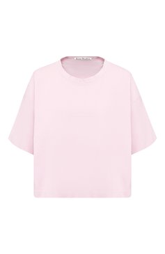 Женская хлопковая футболка ACNE STUDIOS розового цвета, арт. AL0054 | Фото 1 (Статус проверки: Проверена категория; Материал внешний: Хлопок; Рукава: Короткие; Длина (для топов): Стандартные; Женское Кросс-КТ: Футболка-одежда; Стили: Кэжуэл, Минимализм; Принт: Без принта; Материал сплава: Проставлено; Материал внутренний: Не назначено; Драгоценные камни: Проставлено)