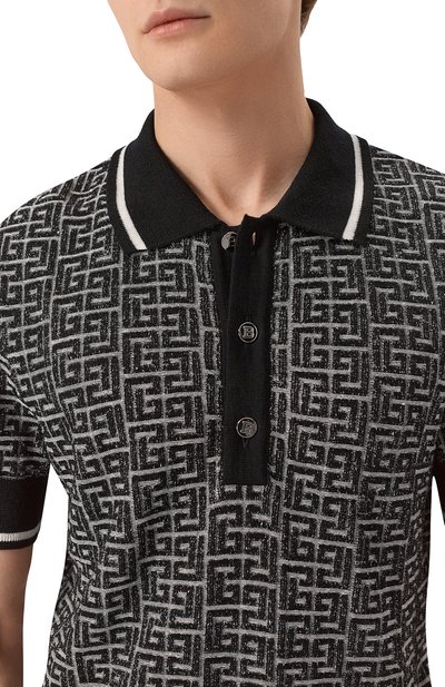 Поло из шерсти и льна BALMAIN, арт. EH1GB020/KI03, фото 5
