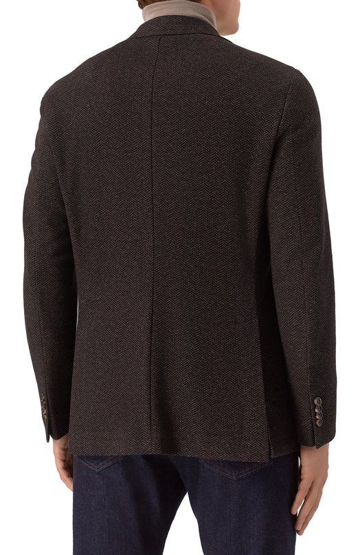 Пиджак из шерсти и хлопка Sartoria Latorre JD74/JG031 Коричневый  JD74/JG031 Фото 4