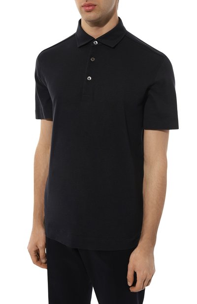 Поло из хлопка и шелка ZEGNA, арт. E8319A5/B773, фото 3