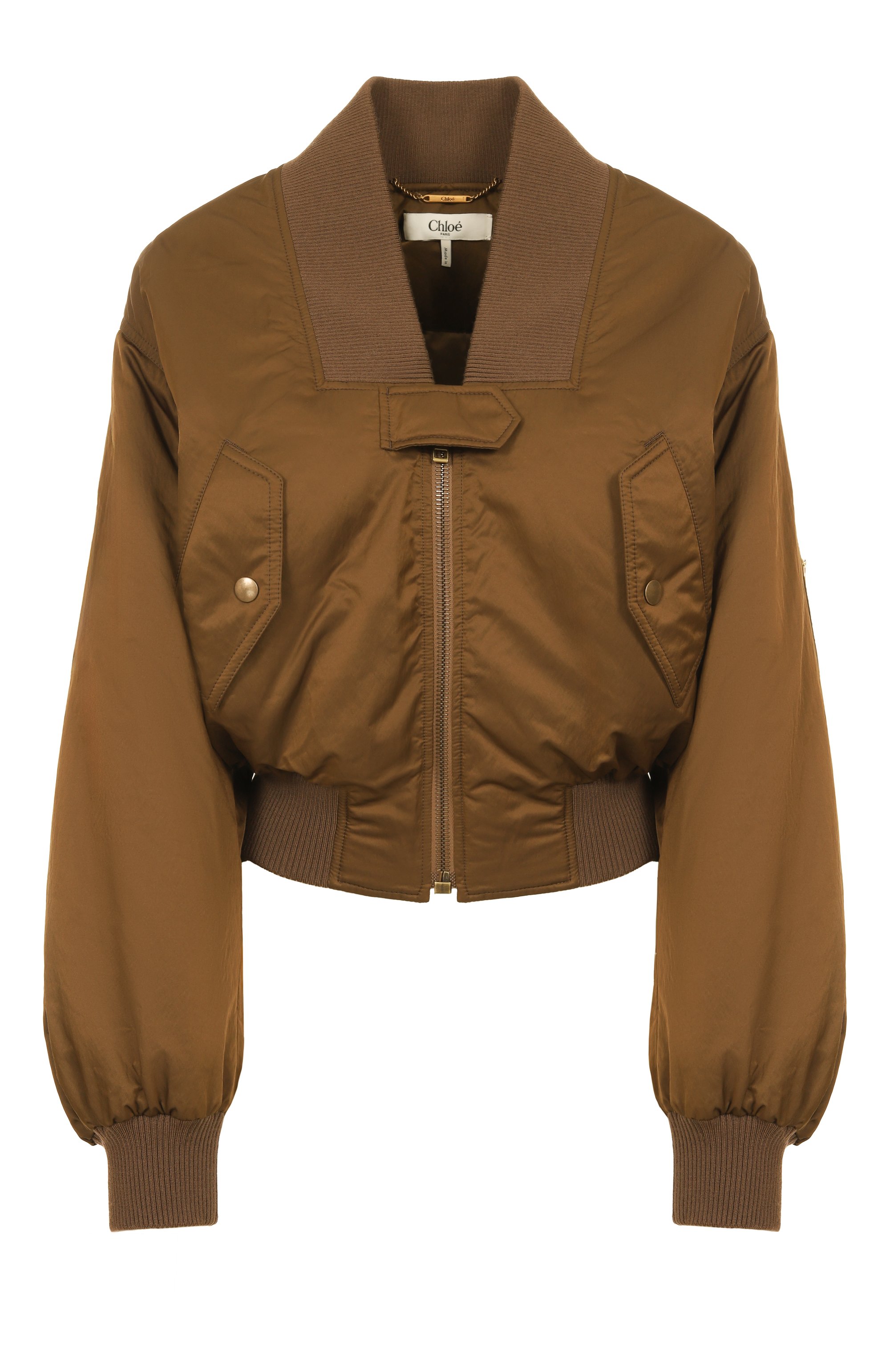 Бомбер CHLOÉ светло-коричневого цвета по цене 299500 руб., арт. CH25AVE16113, фото 1 Бомбер CHLOÉ, арт. CH25AVE16113, фото 1