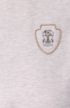 Женская хлопковая футболка BRUNELLO CUCINELLI светло-серого цвета, арт. M0T81VD110 | Фото 6 (Рукава: Короткие; Длина (для топов): Стандартные; Стили: Спорт-шик; Принт: Без принта; Материал внешний: Хлопок)