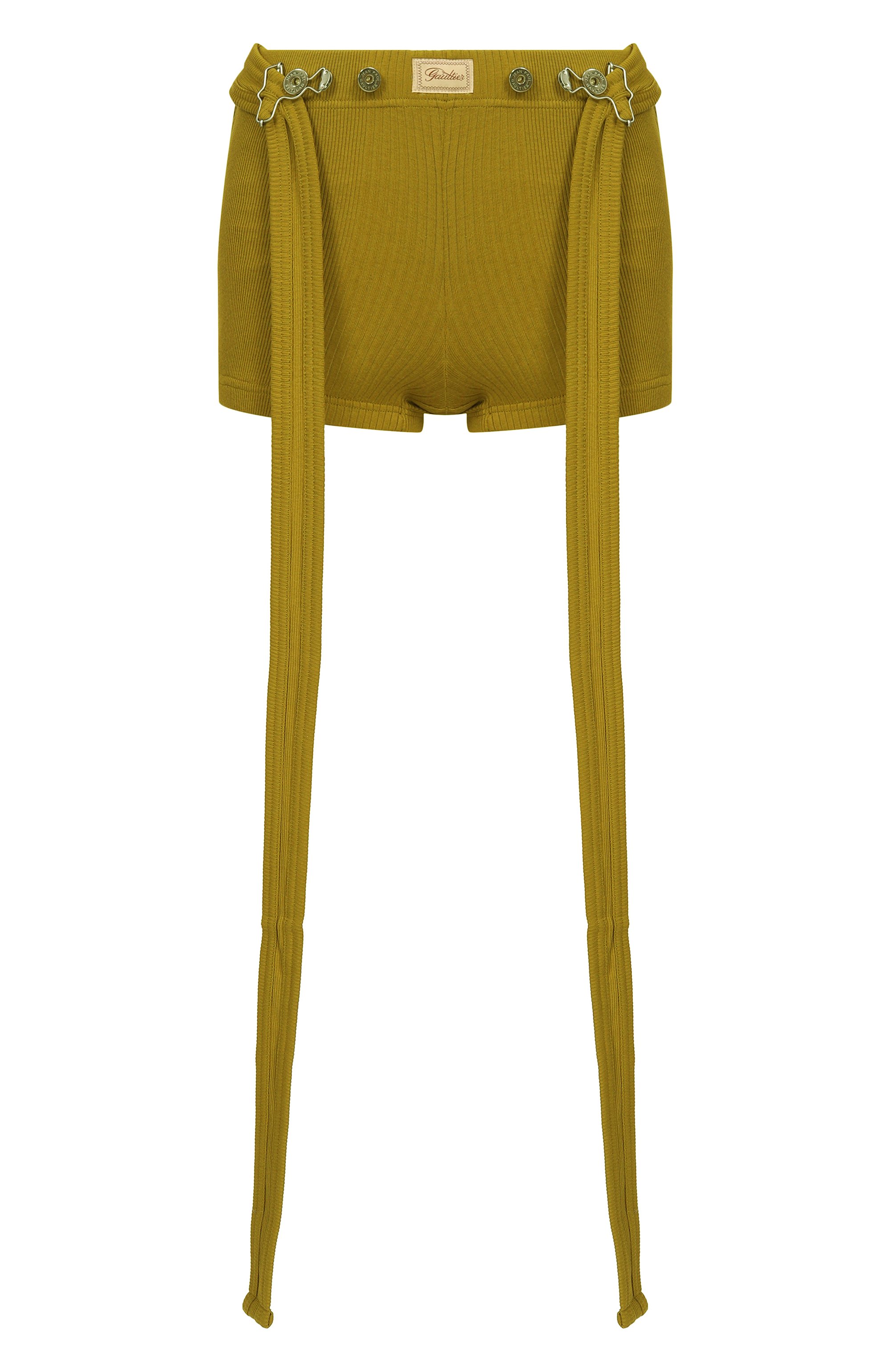 Хлопковые шорты JEAN PAUL GAULTIER хаки цвета по цене 31950 руб., арт. 26/01-W-TR059/J014, фото 1 Хлопковые шорты JEAN PAUL GAULTIER, арт. 26/01-W-TR059/J014, фото 1