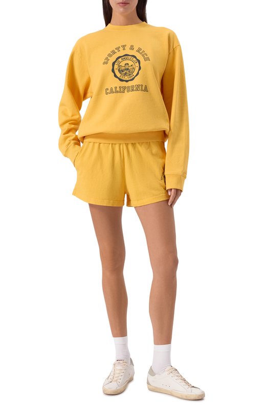 Хлопковый свитшот Sporty and Rich ST0716225080R19 Жёлтый  ST0716225080R19 Фото 2