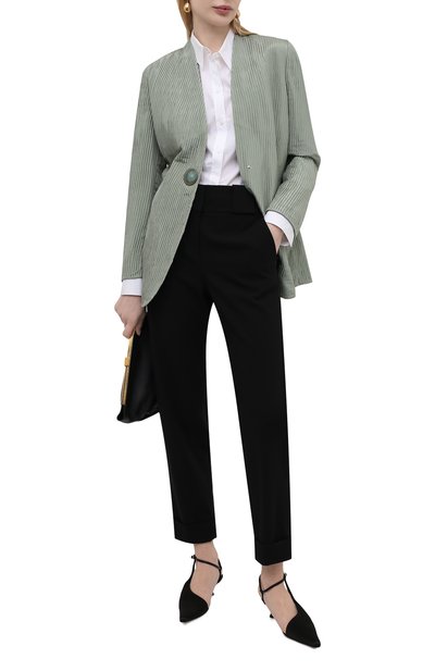 Шелковый жакет GIORGIO ARMANI светло-зеленого цвета по цене 371500 руб., арт. 1SHGG0KR/T029C, фото 2 Шелковый жакет GIORGIO ARMANI, арт. 1SHGG0KR/T029C, фото 2
