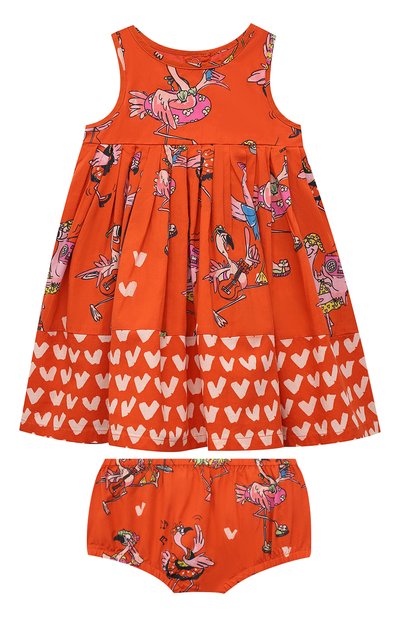 Комплект из платья и шорт STELLA MCCARTNEY кораллового цвета по цене 6955 руб., арт. 602544/SQK84, фото 1 Комплект из платья и шорт STELLA MCCARTNEY, арт. 602544/SQK84, фото 1