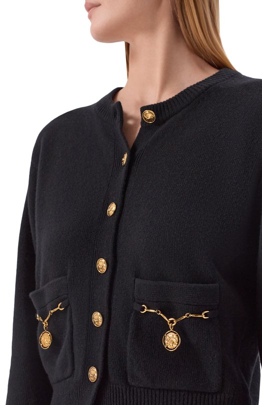 Кардиган из шерсти и кашемира Chloé CH26SMC07800 Чёрный  CH26SMC07800 Фото 5