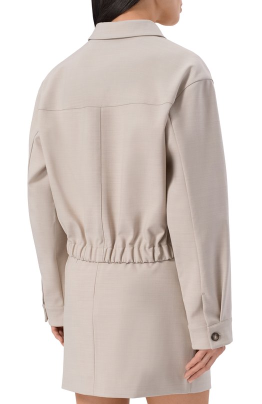 Бомбер из шерсти и вискозы 12 STOREEZ 135903 Бежевый  135903 Фото 4