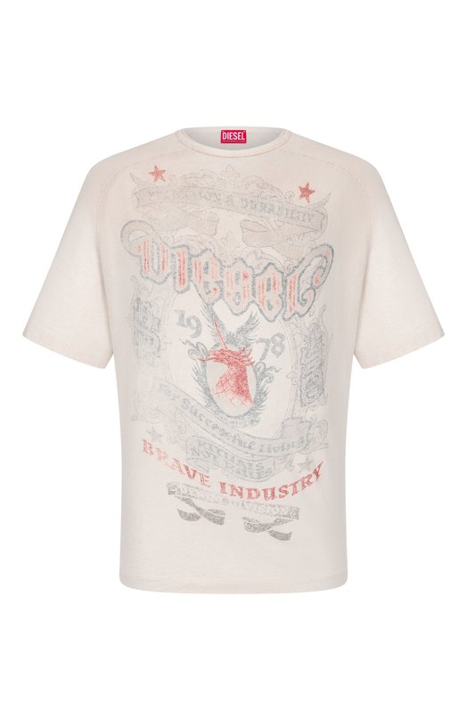 Хлопковая футболка Diesel A23545/0LJCM Кремовый A23545/0LJCM