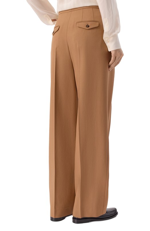 Шерстяные брюки Chloé CH26SPA06164 Бежевый  CH26SPA06164 Фото 4