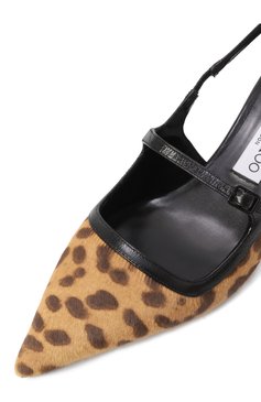 Женские кожаные туфли didi 45 JIMMY CHOO леопардового цвета, арт. DIDI 45/BXR | Фото 7 (Материал внутренний: Натуральная кожа; Подошва: Плоская; Каблук высота: Средний; Материал внешний: Натуральная кожа; Материал сплава: Проставлено; Драгоценные камни: Проставлено; Женское Кросс-КТ: Слингбэки; Каблук тип: Шпилька)