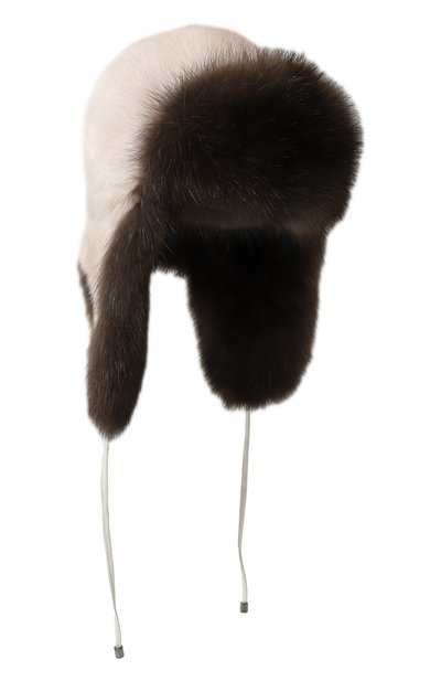 Женская меховая шапка-ушанка из норки и соболя VICTORIA KUSENKOVA, арт. 092003530094