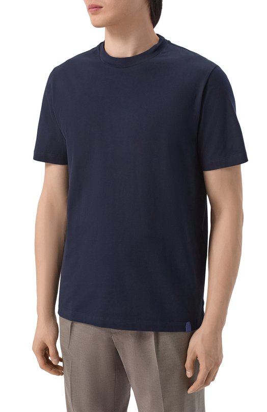 Хлопковая футболка Brioni UJSY0L/0D620 Синий  UJSY0L/0D620 Фото 3