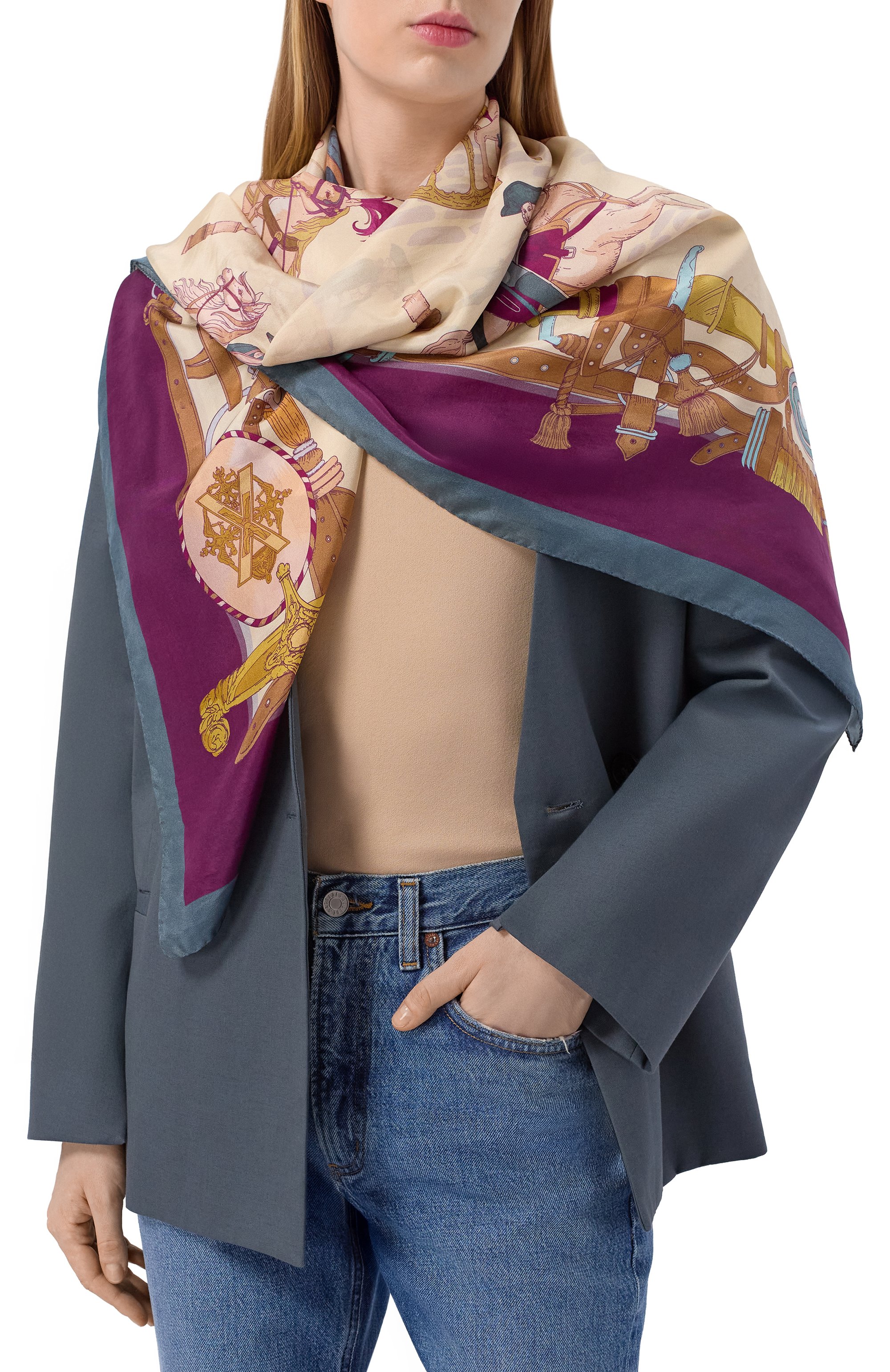 Шелковая шаль царский выезд GOURJI, арт. 91169037/62108, фото 2